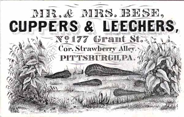Bloodletting by leeches, Pittsburgh medical ephemera
