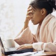 Frustrated Woman Using Laptop