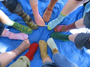 From Knit Together's sit n' Knit Sock Exchange Party.