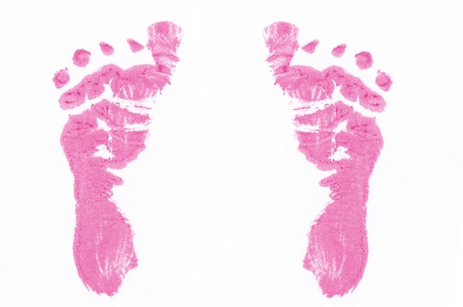 Baby's pink footprints