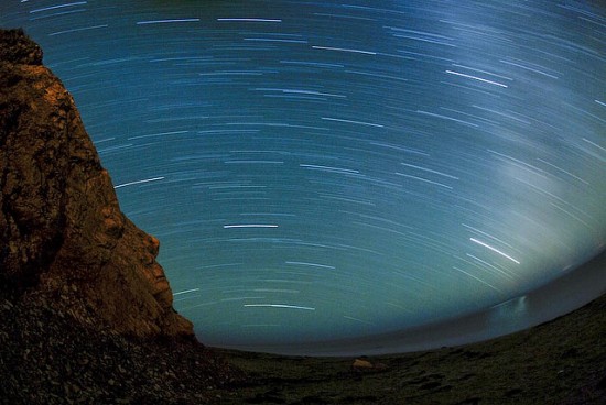 Night sky, blur of stars