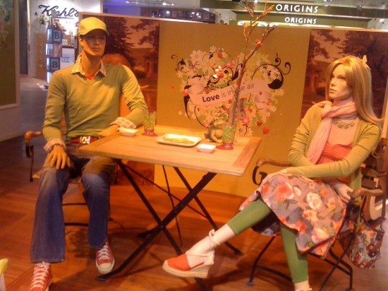 Two store dummies on a boring date.