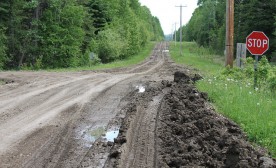 Muddy roads crisscross parts of Alberta.