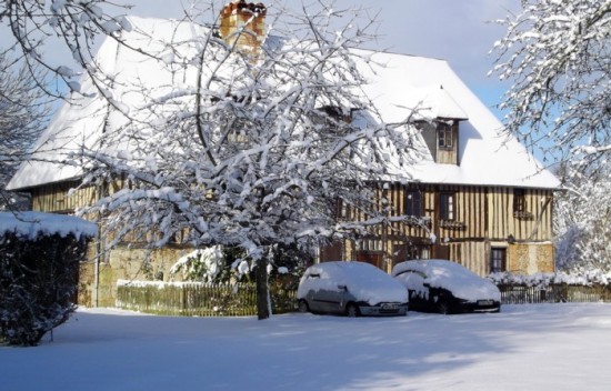 Old house winter in Normandy