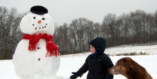 A grandson of Mr. Carrot Nose with my son and dog Natick