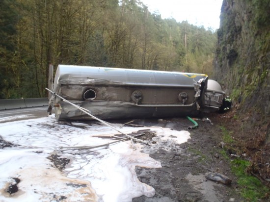 Fuel truck spill into Goldstream River