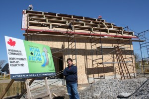 Bil Atwood before Lockeport's new multi-purpose building