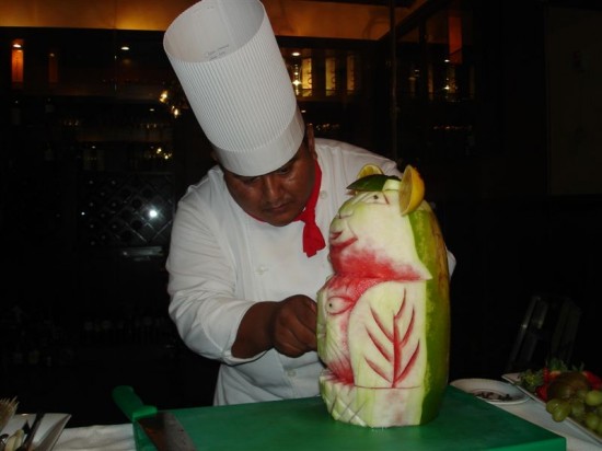 Excellence Chef carves watermelon