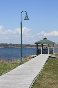 Gazebo at end of beach boardwalk in Lockeport