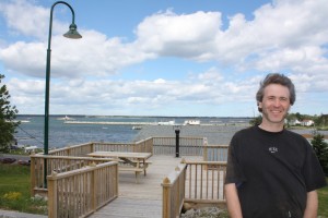 Lockeport Mayor Darian Huskilson at the newly constructed look-off over Lockeport Harbour.