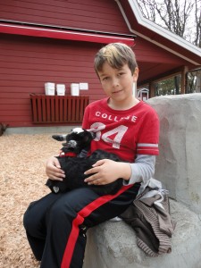 My Luke at Petting Zoo with a dear goat
