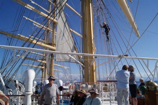 Guests can climb rigging