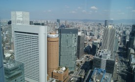 View of Osaka from Le Comptoir de Benoit. Hilton is on the left.