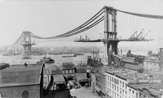 Building The Manhattan Bridge In 1909