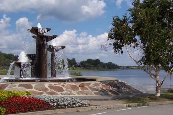 Fountain on Osisko Lake