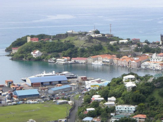 Hilltop view of St. George, capital of Grenada