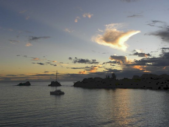 Sunset with St. George's University in background; view from the Faculty Club
