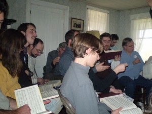Shape note singers, Geercrest Farm, March, 2013