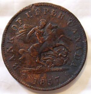 Bank of Upper Canada 1857 one penny token