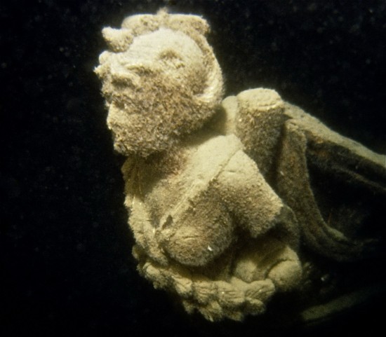 Female figurehead of the goddess Diana on USS Hamilton.