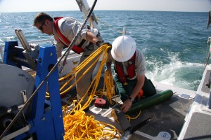 Jonathan and Ryan securing the base station magnetometer.