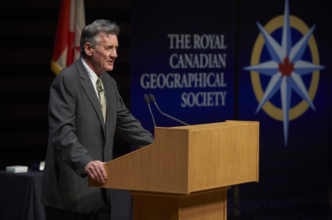 Michael Palin giving his RCGS Gold Medal acceptance speech at the Royal Conservatory of Music, University of Toronto.