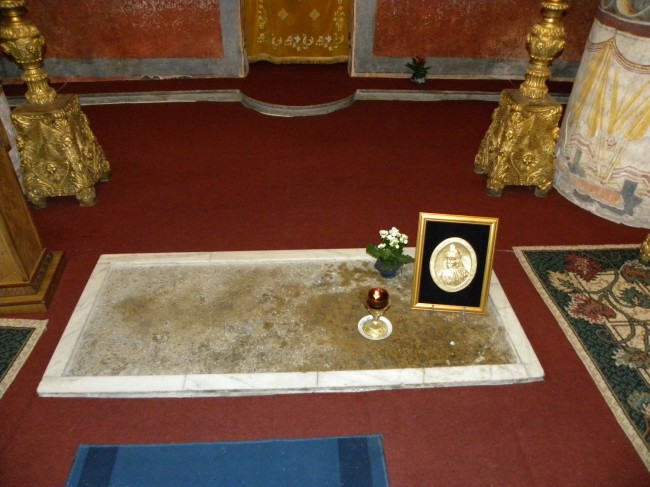 The reputed grave of Vlad III, Dracula, though only animal bones were apparently found here.