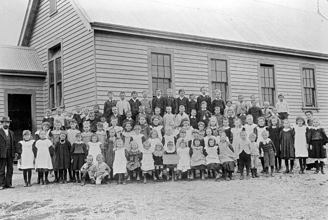 Group of Students Outside Rocky Lead State School, Victoria, circa 1900
