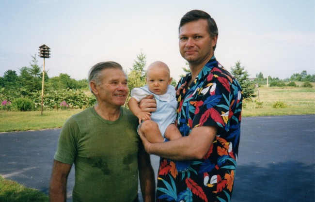 The summer of 1992, a proud, loving grandfather with his then six-month-old grandson and I.