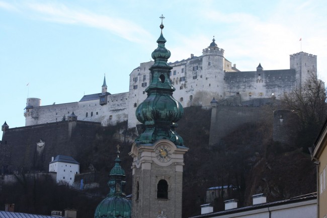 Hohensalzburg Castle, one of Europe’s largest medieval castle, provides stunning views of Salzburg and the Austrian Alps. Hohensalzburg Castle, one of Europe’s largest medieval castle, provides stunning views of Salzburg and the Austrian Alps.