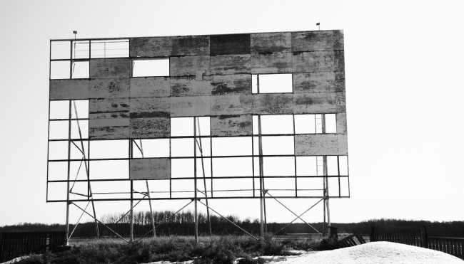 rmail black and white out dooors drive in
