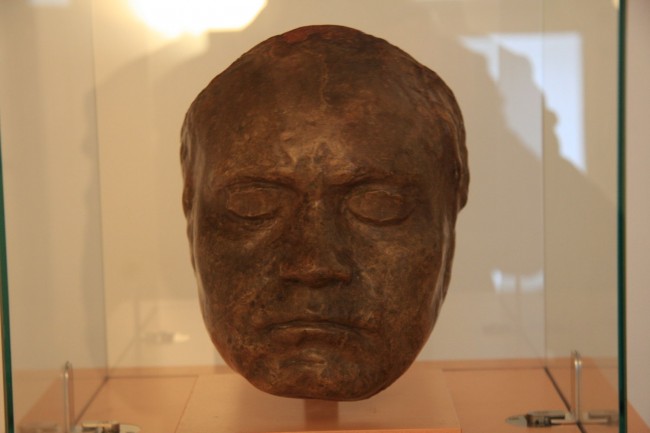 Beethoven’s death mask inside the Viennese apartment he lived in from 1804 – 1808