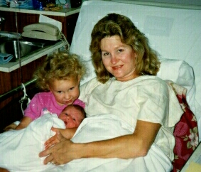 Debra with her daughter and day old-son Debra with her daughter and day old-son