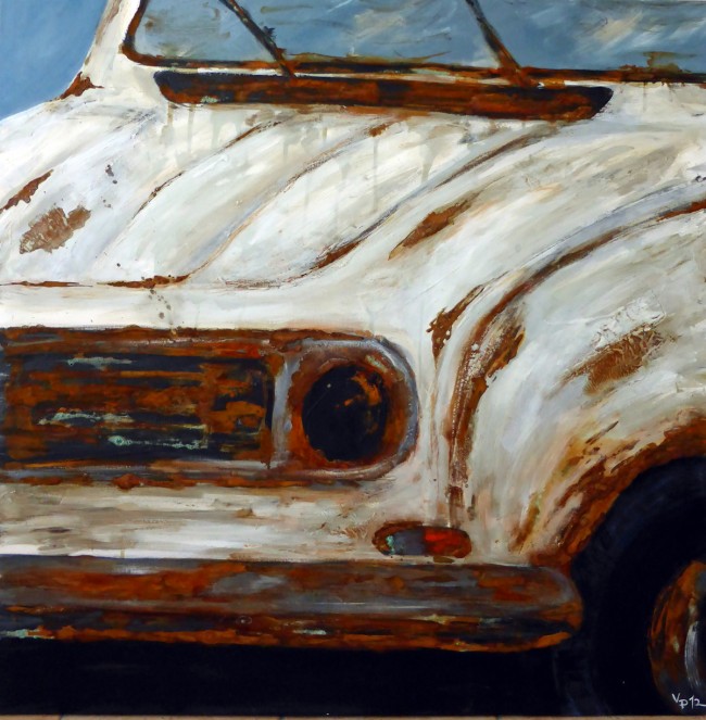 Fortschritt 4, 2012, acrylic + rust, 100 cm x 100 cm