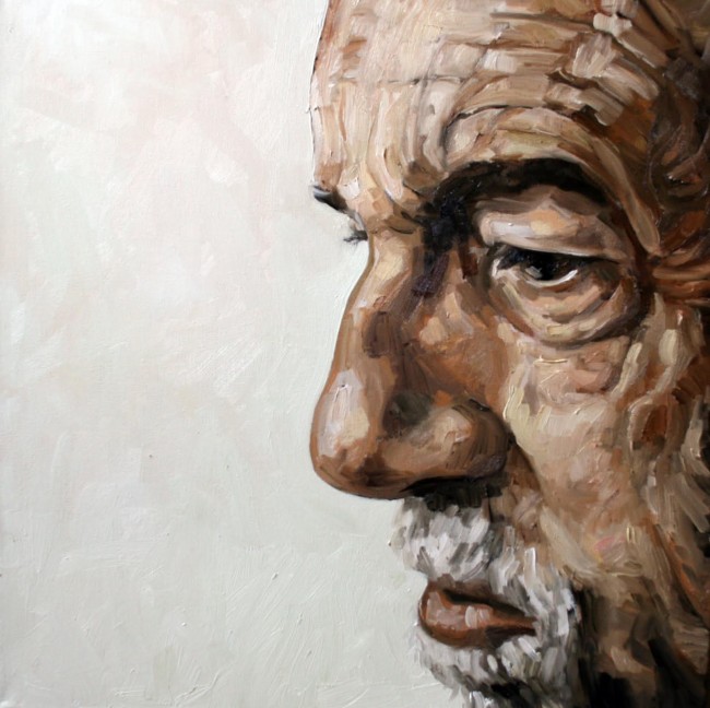 Portrait of Bob Reimer, 20 x 20”, oil on panel © Julie HImel