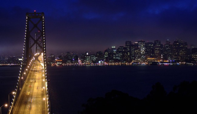 Bay Bridge and downtown San Francisco as seen from Yerba Buena Island