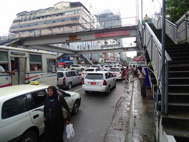 Downtown Yangon street scene