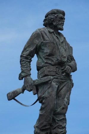 Che Guevara's statue guards his mausoleum