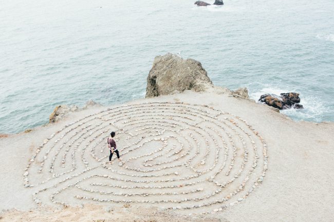 Mindfulness rock maze