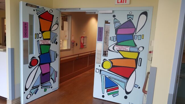 Entrance to the LGBTQ wing at the Wellesley Rekai Centre in Toronto