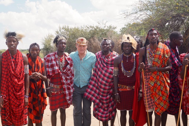Maasai villagers and author photo by Stella Burden